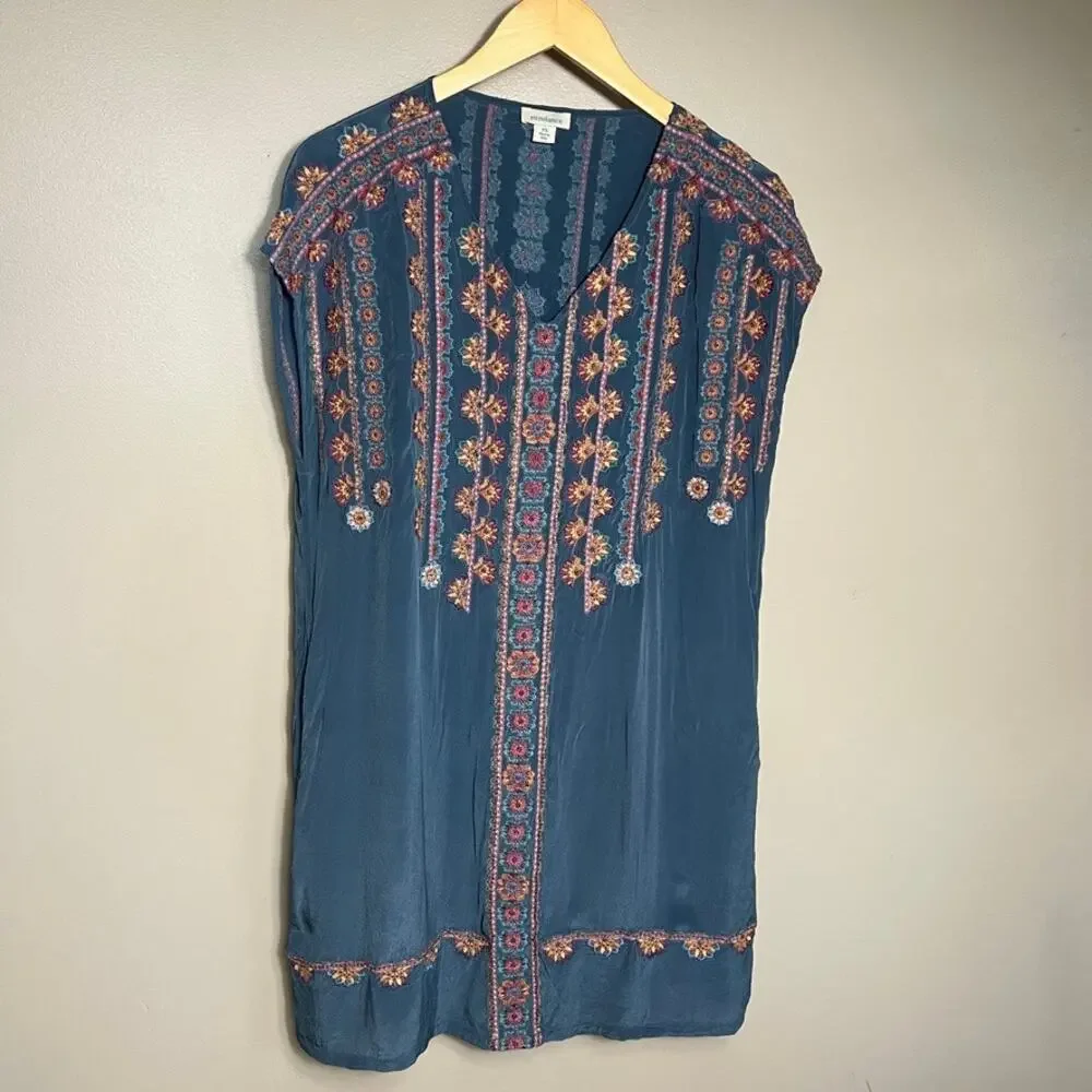 Sundance Garden Melody Beaded Embroidered Bohowestern Dress PS Petite Small - Picture 4 of 12